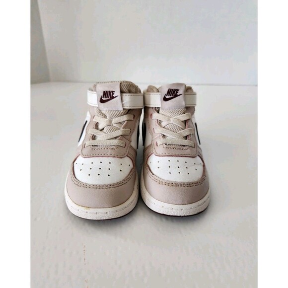 Nike Court Borough Mid 2 Kids Shoes CD7784-118 Size 8C White Pink - Picture 2 of 7